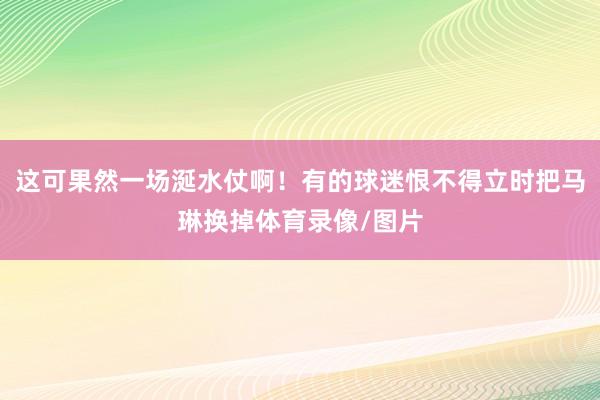 这可果然一场涎水仗啊！有的球迷恨不得立时把马琳换掉体育录像/图片