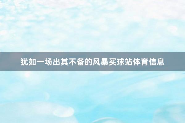 犹如一场出其不备的风暴买球站体育信息