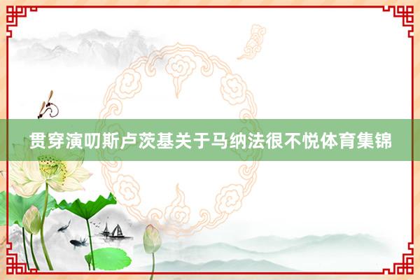 贯穿演叨斯卢茨基关于马纳法很不悦体育集锦