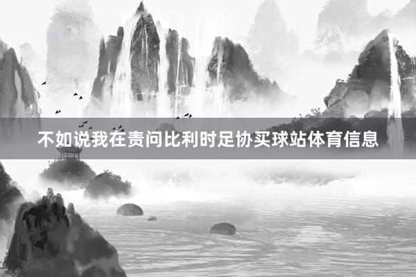 不如说我在责问比利时足协买球站体育信息